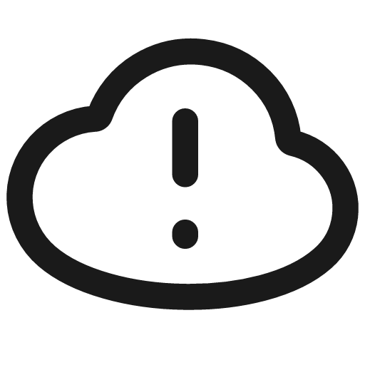 Cloud warning icon, line style, from Flex free icons
