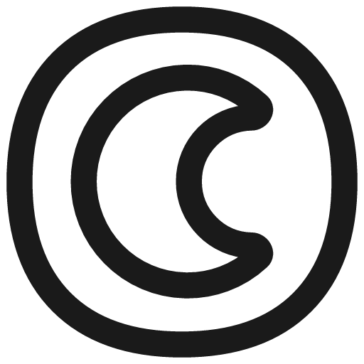 Dark dislay mode icon, line style, from Flex free icons