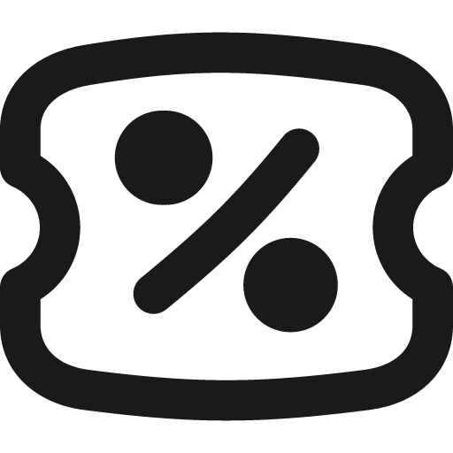 Discount percent coupon remix icon, solid style, from Flex free icons