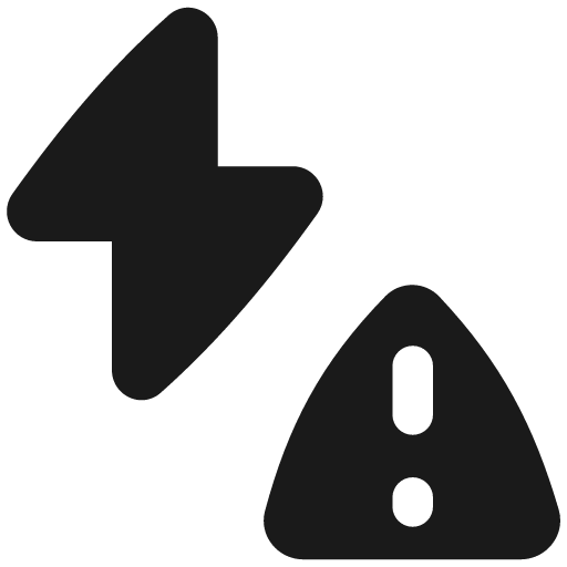 Flash warning solid icon, filled style, from Flex free icons