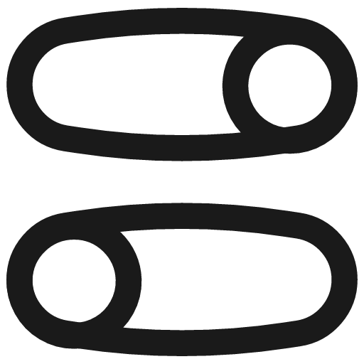 Horizontal toggle button icon, line style, from Flex free icons