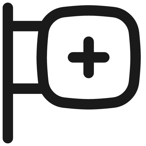 Hospital sign icon, line style, from Flex free icons