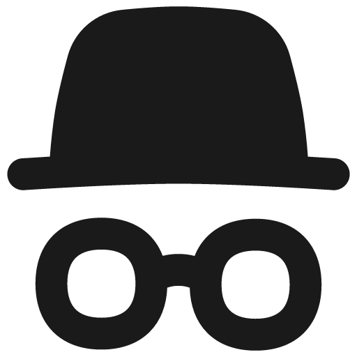 Incognito mode remix icon, solid style, from Flex free icons