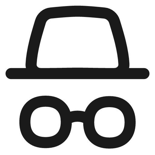 Incognito mode icon, line style, from Flex free icons