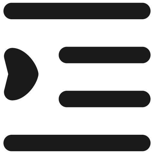 Increase indent solid icon, filled style, from Flex free icons