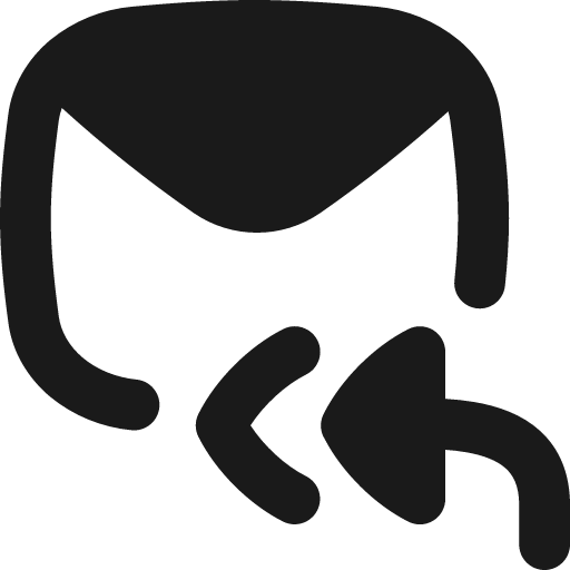 Mail reply all remix icon, solid style, from Flex free icons