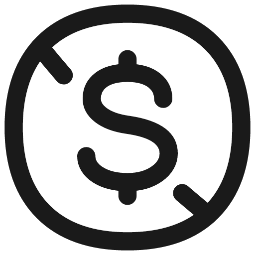 Non commercial dollars icon, line style, from Flex free icons