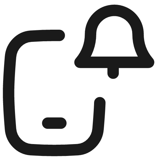 Phone notification icon, line style, from Flex free icons