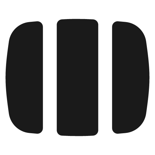 Rectangle split thirds solid icon, filled style, from Flex free icons