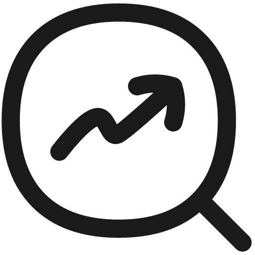 Search arrow increase icon, line style, from Flex free icons