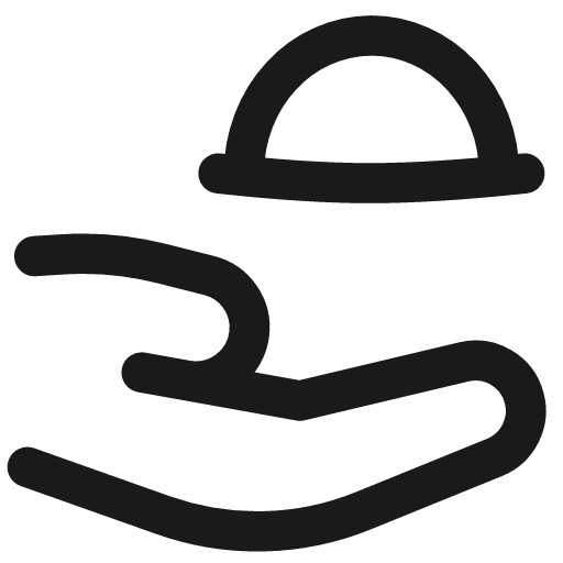Serving dome hand icon, line style, from Flex free icons