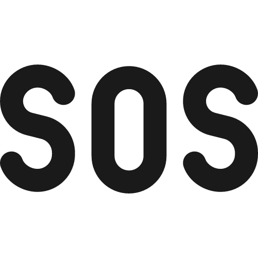 Sos help emergency sign remix icon, solid style, from Flex free icons