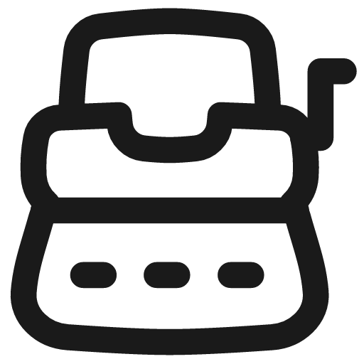 Typewriter icon, line style, from Flex free icons