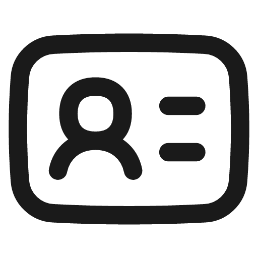 User identifier card icon, line style, from Flex free icons