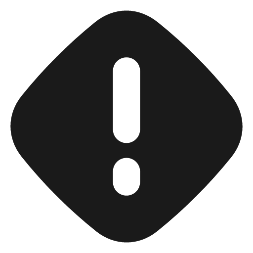 Warning diamond solid icon, filled style, from Flex free icons