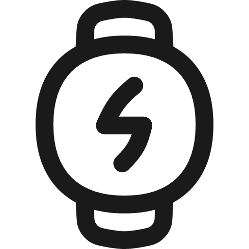 Watch circle charging icon, line style, from Flex free icons