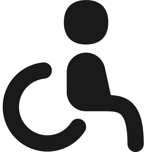 Wheelchair 1 solid icon, filled style, from Flex free icons