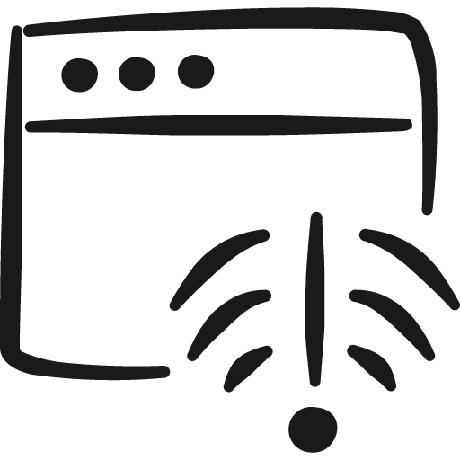 App window wireless problem icon, solid style, from Freehand free icons