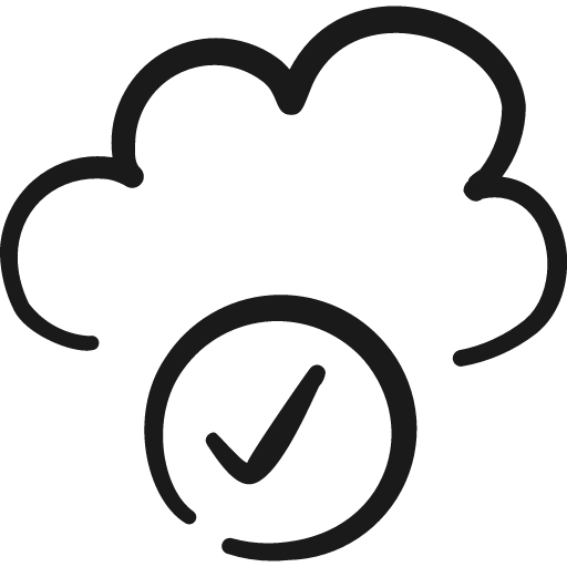 Cloud check icon, solid style, from Freehand free icons