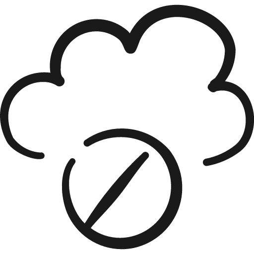 Cloud disable icon, solid style, from Freehand free icons