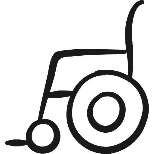 Disability wheelchair 3 icon, solid style, from Freehand free icons