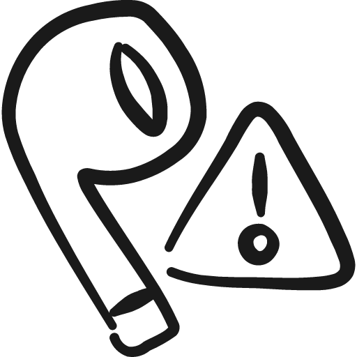 Earpods attention icon, solid style, from Freehand free icons