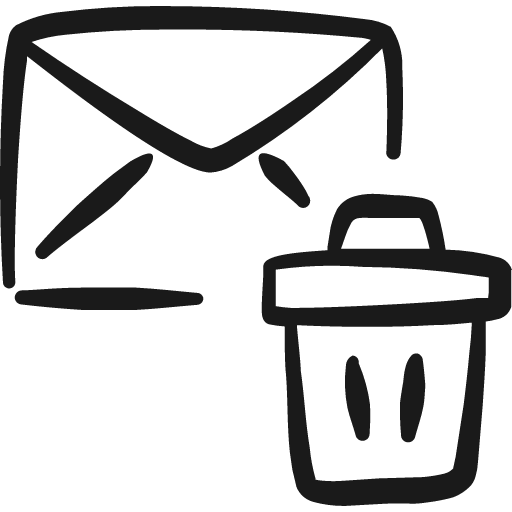 Email action delete junk 1 icon, solid style, from Freehand free icons