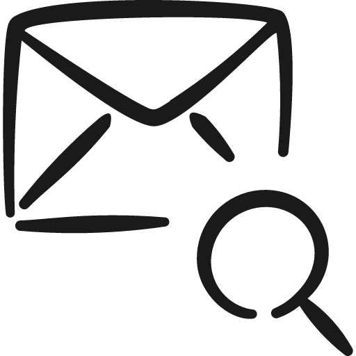 Email action search icon, solid style, from Freehand free icons