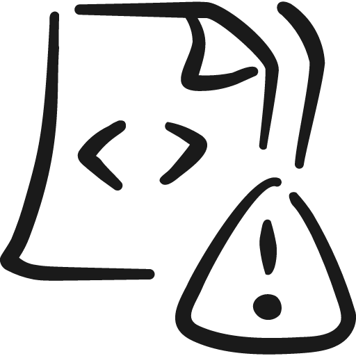 File code warning 1 icon, solid style, from Freehand free icons