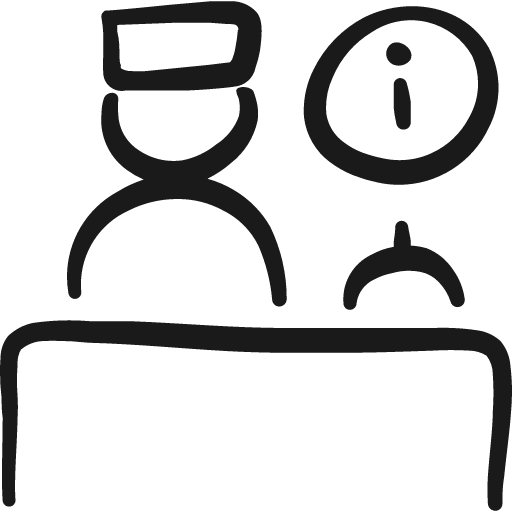 Information desk icon, solid style, from Freehand free icons