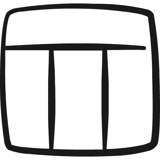 Layouts top three columns icon, solid style, from Freehand free icons