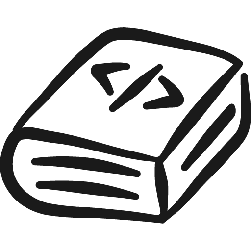 Learning programming book icon, solid style, from Freehand free icons