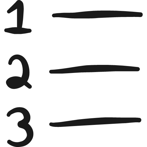 Lists numbers icon, solid style, from Freehand free icons