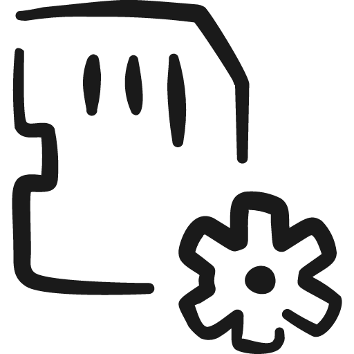 Memory sd card settings icon, solid style, from Freehand free icons