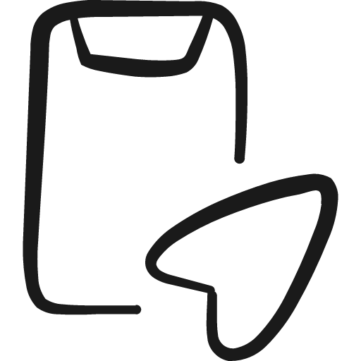 Mobilephone action navigation map icon, solid style, from Freehand free icons