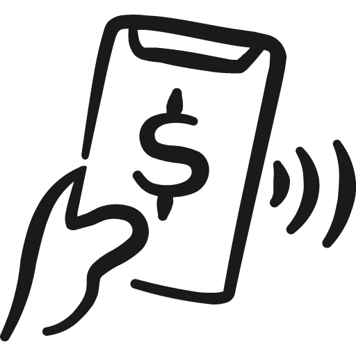 Modern payment contactless icon, solid style, from Freehand free icons