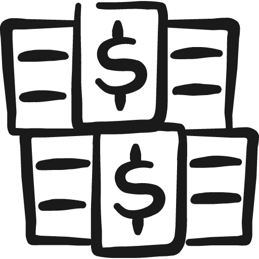Money cash bill stack icon, solid style, from Freehand free icons
