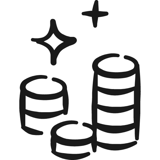 Money coin stack icon, solid style, from Freehand free icons