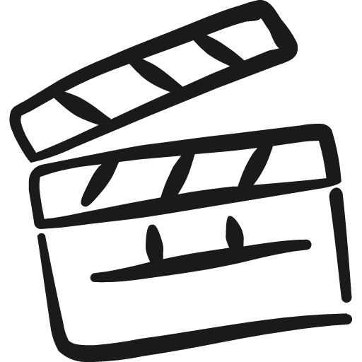 Movies clapboard icon, solid style, from Freehand free icons