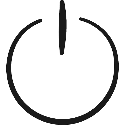 Power button icon, solid style, from Freehand free icons