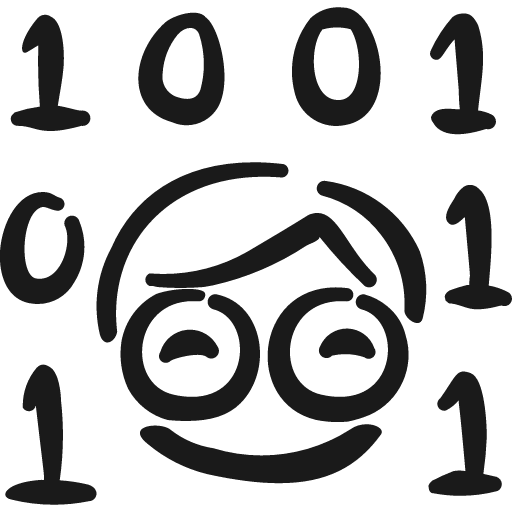 Programming user head matrix icon, solid style, from Freehand free icons