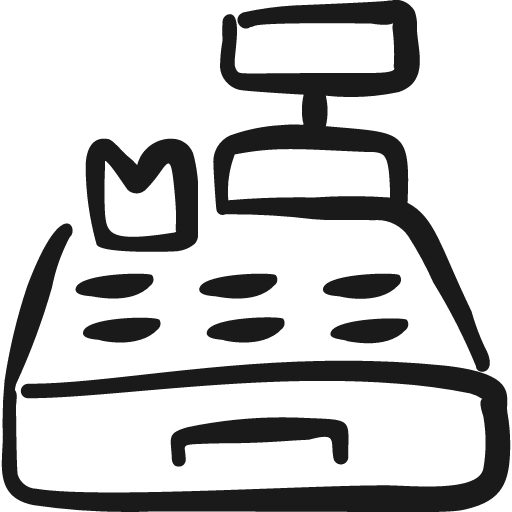 Receipt cash register print icon, solid style, from Freehand free icons