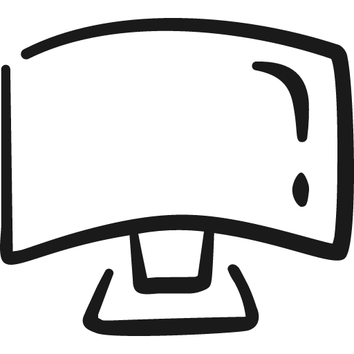 Screen curved icon, solid style, from Freehand free icons
