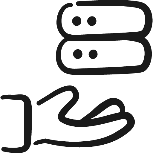 Server hand icon, solid style, from Freehand free icons