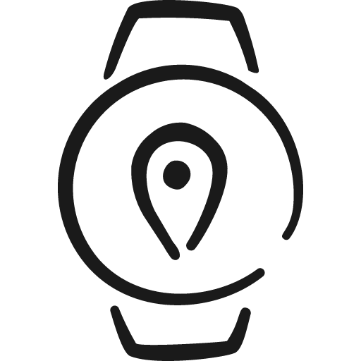 Smart watch circle location icon, solid style, from Freehand free icons