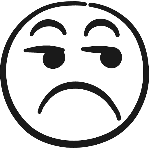 Smiley grumpy icon, solid style, from Freehand free icons