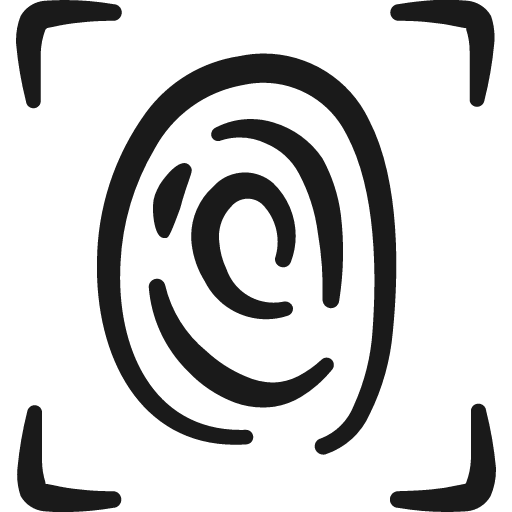Touch id fingerprint square icon, solid style, from Freehand free icons