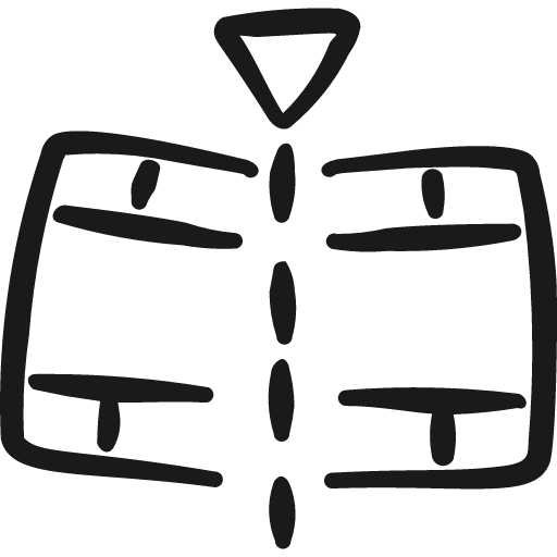 Video edit split icon, solid style, from Freehand free icons