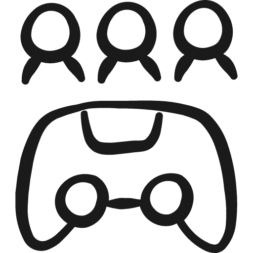 Video game controller team icon, solid style, from Freehand free icons