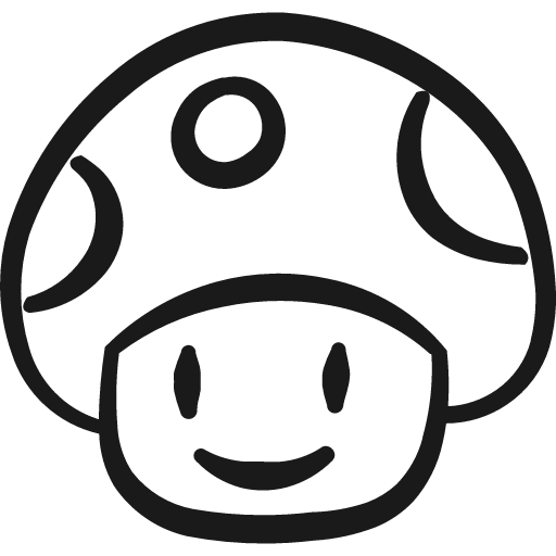 Video game mario mushroom 1 icon, solid style, from Freehand free icons